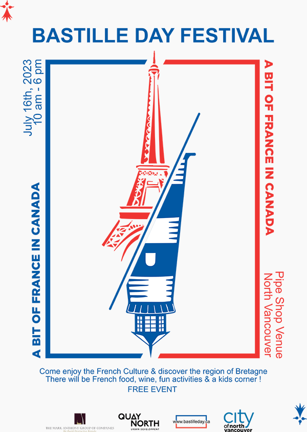 The wonderful <a href="/BastilleDayVan/">Bastille Day Van</a> Festival is taking place in #NorthVancouver this year! Stop by The Pipe Shop in the <a href="/shipyardsdist/">The Shipyards District BIA</a> this Sunday July 16 and enjoy a bit of France 🇫🇷 in Canada 🇨🇦! Check out the full schedule here: bastilledayfestival.ca/program-2023.h…