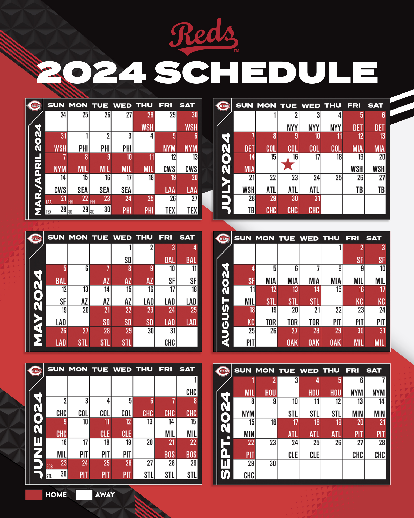 Cincinnati Reds on X: There is work left to do in 2023, but The #Reds'  2024 schedule is out❗  / X