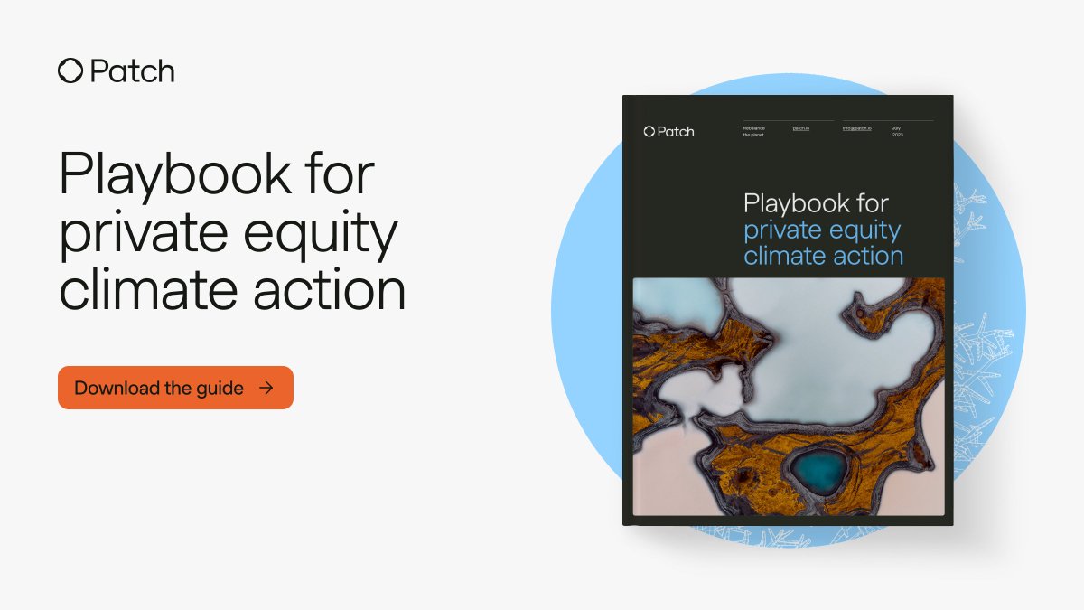 PE has a unique capacity to take decentralized climate action in a unified direction — and the scale of that action could be massive.

Patch has designed a playbook to help PE firms unleash the power of portfolio-wide climate action. Get the guide here: patch.io/downloads/priv…