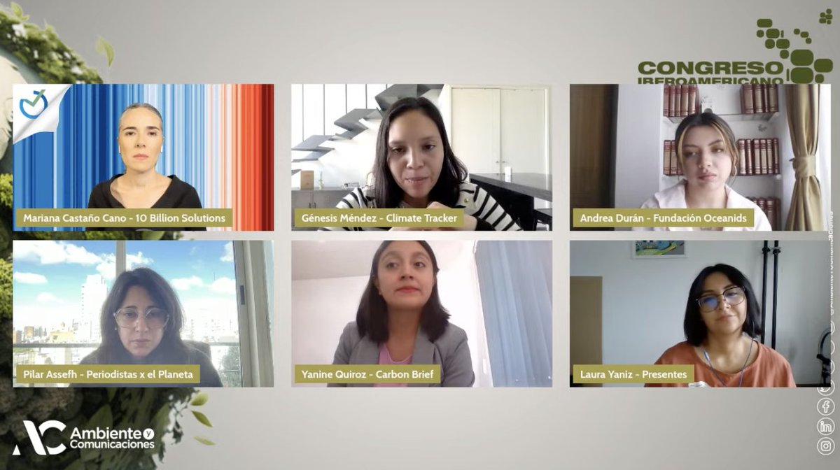 Corresponsables's tweet image. Génesis Méndez de #ClimateTracker nos comenta sobre las capaciones y programas periodísticos que llevarán a cabo sobre cómo el cambio climático afecta nuestra región. 
#CongresoIberoamericano #ComunicaciónAmbiental