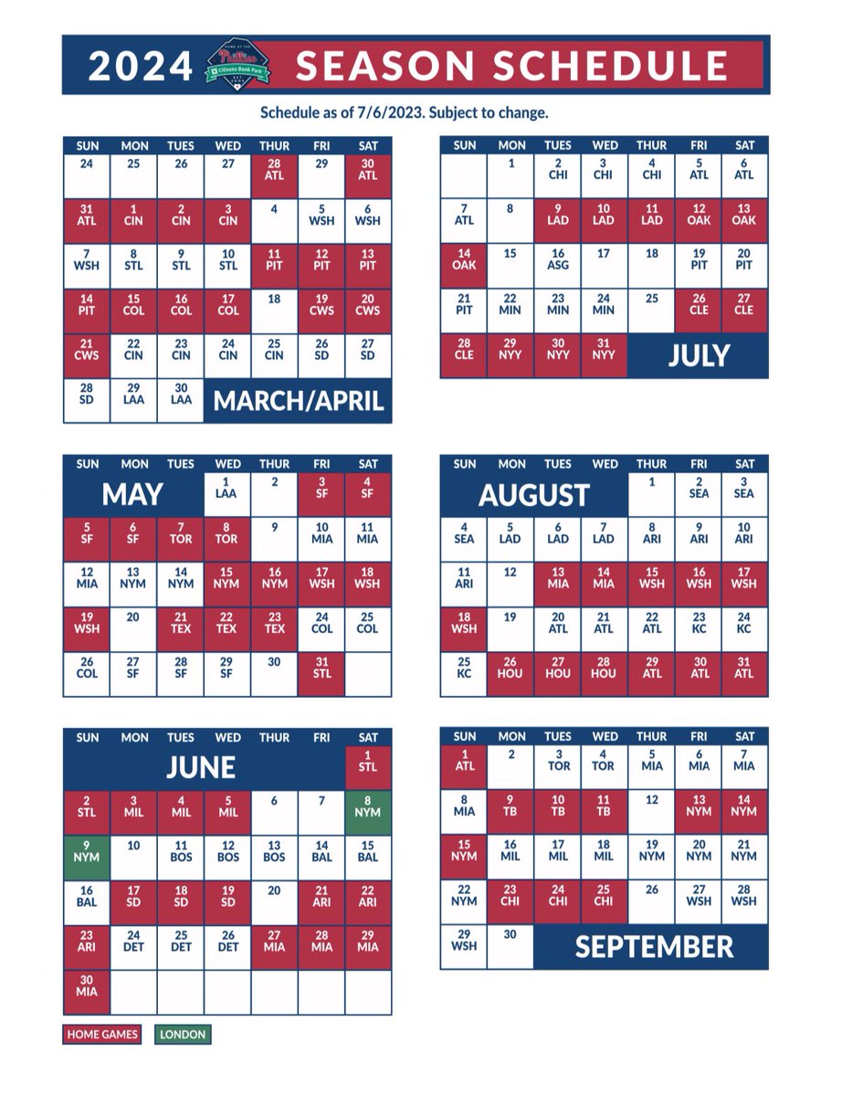 Dave Uram on Twitter "The 2024 Phillies Schedule KYWNewsradio"