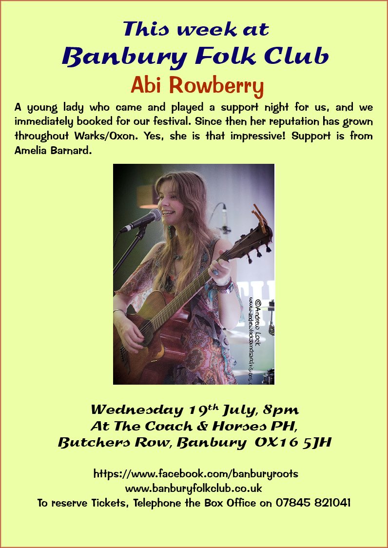 Amelia_Barnard's tweet photo. ***GIG ANNOUNCEMENT***

Next Wednesday at The Coach &amp; Horses in Banbury, I’ll be supporting Abi Rowberry ☺️ it all starts from 8pm, tickets are £8 (payment in cash on the door) 🎟️ You can also call to reserve some to make sure you can get entry 📞 hope to see some of you there 🎶 https://t.co/u86v9dtNaa