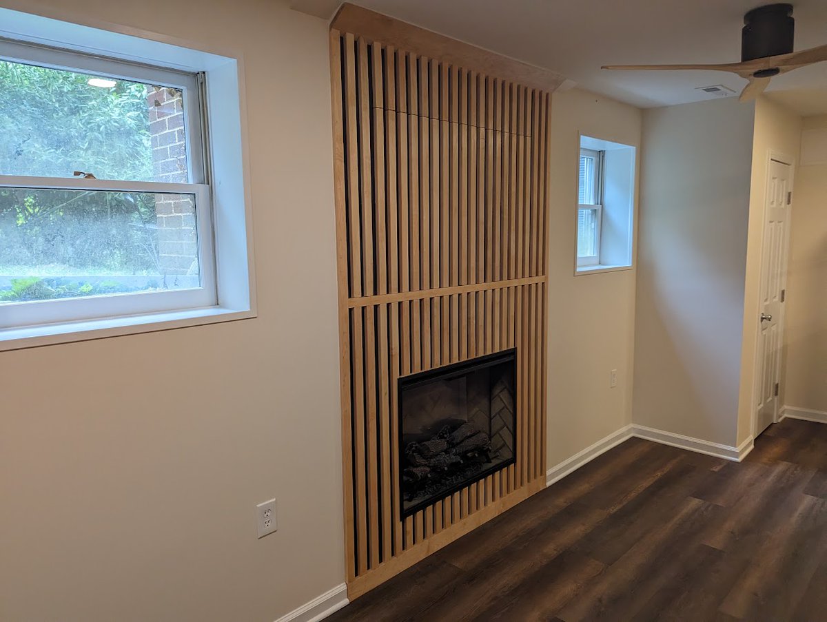FBrenovations's tweet photo. During the demo, we found some hidden room. While surprises like these can be common, the fun part is creating creative ways to use them. Here we turned the extra space into a fireplace with additional storage, which looks fantastic. https://t.co/7RhEXLToEf