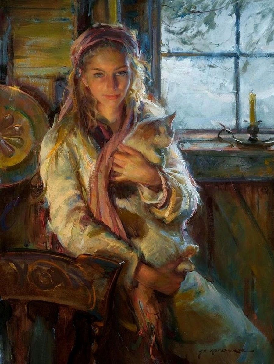 yandAuties's tweet photo. Born in 1965 in Wisconsin, USA, he combines expressionist brushstrokes with sumptuous surfaces, color and lighting, and uses light and shadow to echo his models. His paintings are sensitive and evocative creations. 😊😊🎨🎨#female #figure #portrait #painting #era #oilpainting https://t.co/zpZMEd8sbP
