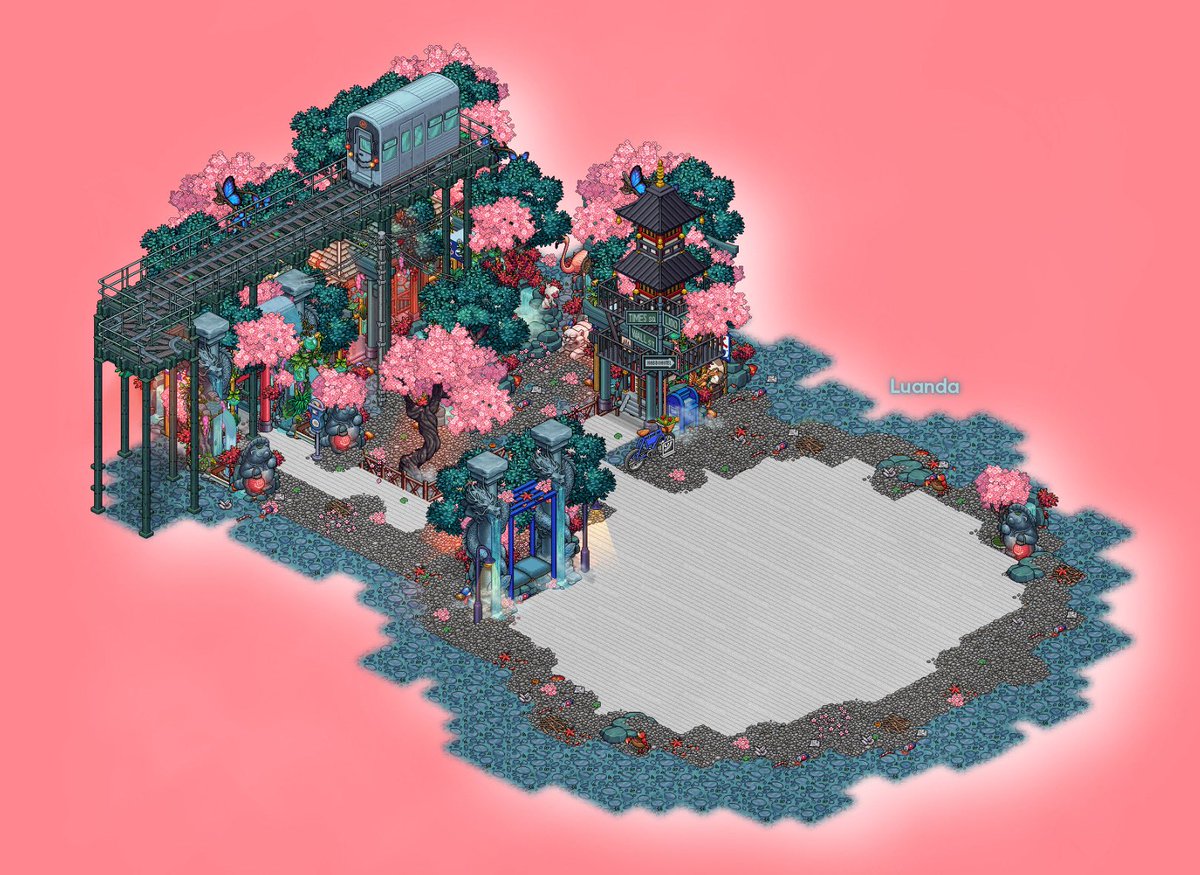 imluanda's tweet photo. The event room that I designed for Leet Hotel ⛩️🦩

Built on https://t.co/YS1gaqgphV
#Habbo https://t.co/042saHTG8z