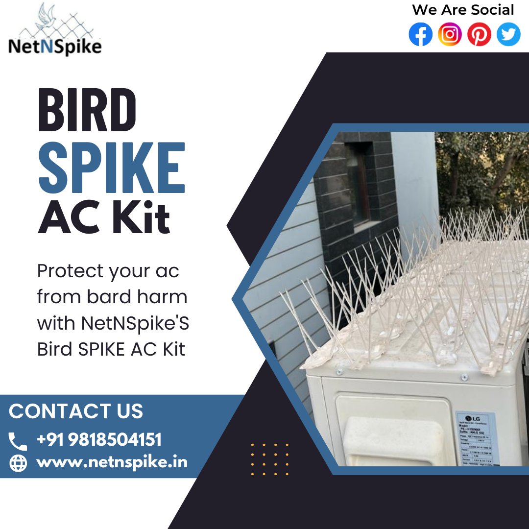 netnspike's tweet image. Bird Spike AC kit 

Protect your ac from bard harm with NetNSpike's Bird Spike AC Kit 

Contact Us Now:
📞 (+91) 9818504151
📧 netnspike@gmail.com
🌐 netnspike.in

#BirdNetBalcony
#AvianSafetyZone
#BalconyBirdNet
#FeatheredFriendsRetreat
#ProtectOurFeatheredNeighbors