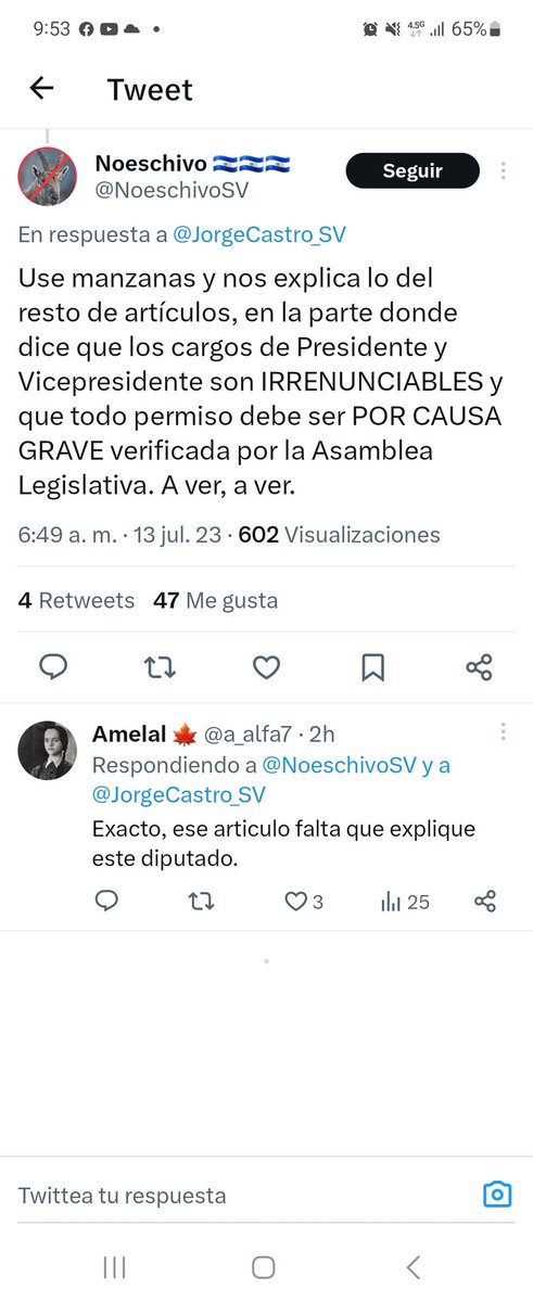 La oposición pidió manzanitas, ahí les van ...
🍎- No hay por que hablar de renuncia (no es necesario), si se fijan el art. 152 cn habla de "desempeñar" que significa "ejecutar" .
🍎- si el Presidente pide permiso (no renuncia) quien "desempeñaría la presidencia" pues el