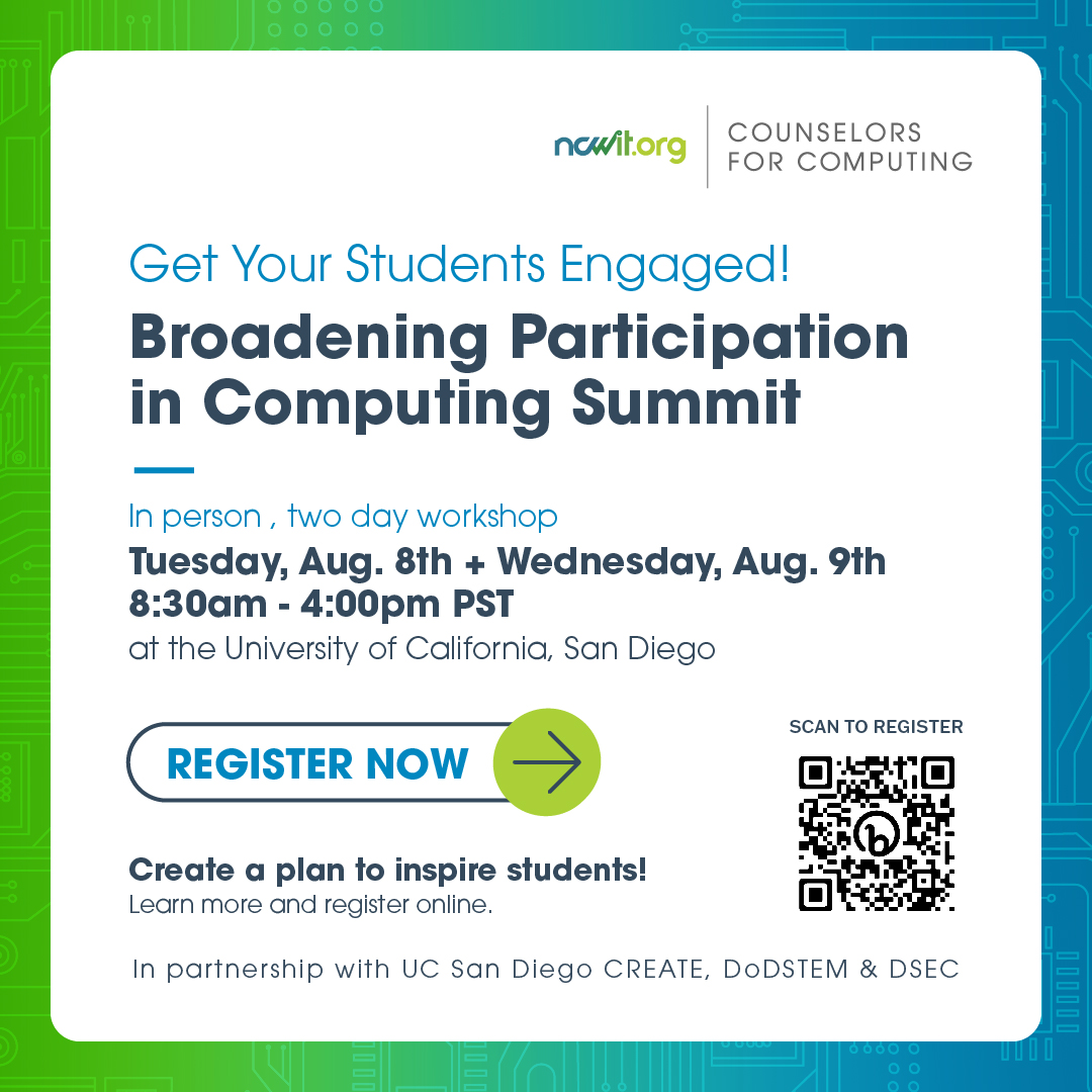 2day CS Summit for Counselors at UCSD! Pathway resources galore. AUG 8-9. 2nights hotel &amp; $200 stipend 4 you! Reg at bit.ly/CSEngaged_Augu… <a href="/NCWITC4C/">NCWITC4C</a> <a href="/SDstemecosystem/">San Diego STEM Ecosystem</a> <a href="/SanDiego_CUE/">San Diego CUE</a> <a href="/UCSDCREATE/">CREATE</a> <a href="/OsideUSD/">Oceanside Unified School District</a> <a href="/RamonaUSD_/">Ramona Unified School District</a> <a href="/VCPUSD/">VCPUSD</a> <a href="/EUHSD/">EUHSD</a> <a href="/SUHSD/">Sweetwater Union High School District</a> <a href="/GUHSDTweet/">GUHSD Schools</a>