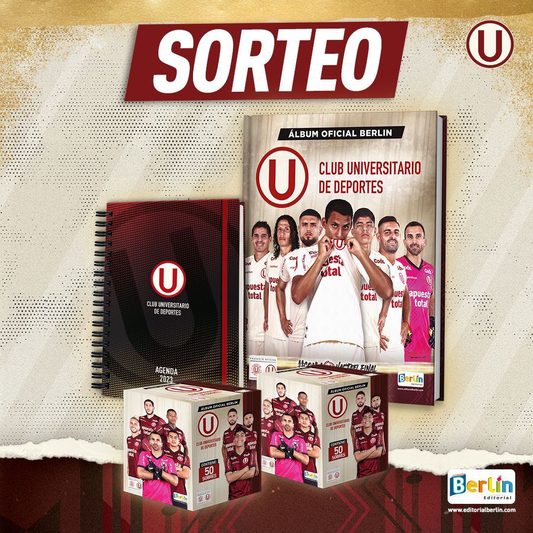 ¿Quieres ganar el álbum oficial de <a href="/Universitario/">Universitario</a> + 2 cajas de figuritas + agenda?

Dos pasos para participar:

✅ Seguir a <a href="/juandiegol89/">Juan Diegol Tricampeón</a> y a nosotros en Twitter.

✅ Dale RT a este tweet.

*Anunciaremos al ganador el domingo 23 de julio. ¡Suerte cremas! 🤞🏼