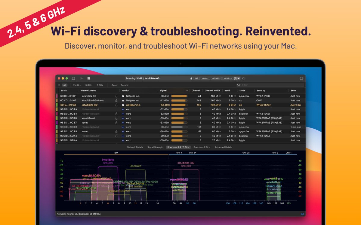 WiFi Explorer is Mac's leading, most affordable #WiFi scanner and analyzer. No subscriptions, no hassles!  #WiFi6E apps.apple.com/us/app/wifi-ex…