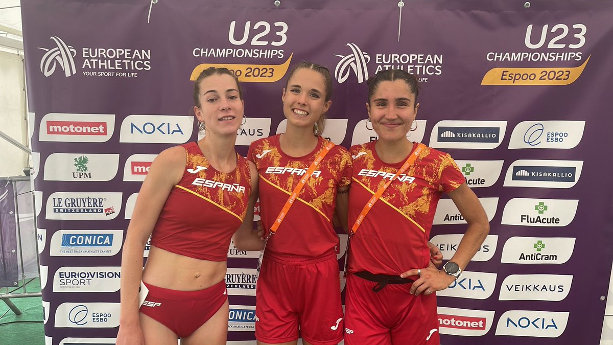 atletismoRFEA's tweet photo. 3️⃣ 🇪🇸 a la final del 3.000m obs.! 

Sin complicaciones, controlando en todo momento 👏🏼👏🏼👏🏼

@marttaserrano_ (5ª, 9:59.81)

@Nara_elipee (5ª, 10:06.62) MP🙌🏼
@iraaiamendia (6ª, 10:06.74)

🚨Final
🗓️ Domingo 15/07
⏰ 16:05 (hora 🇪🇸)

#EspañaAtletismo #Espoo2023 #PasiónPorCompetir https://t.co/vL7PVXxYVa