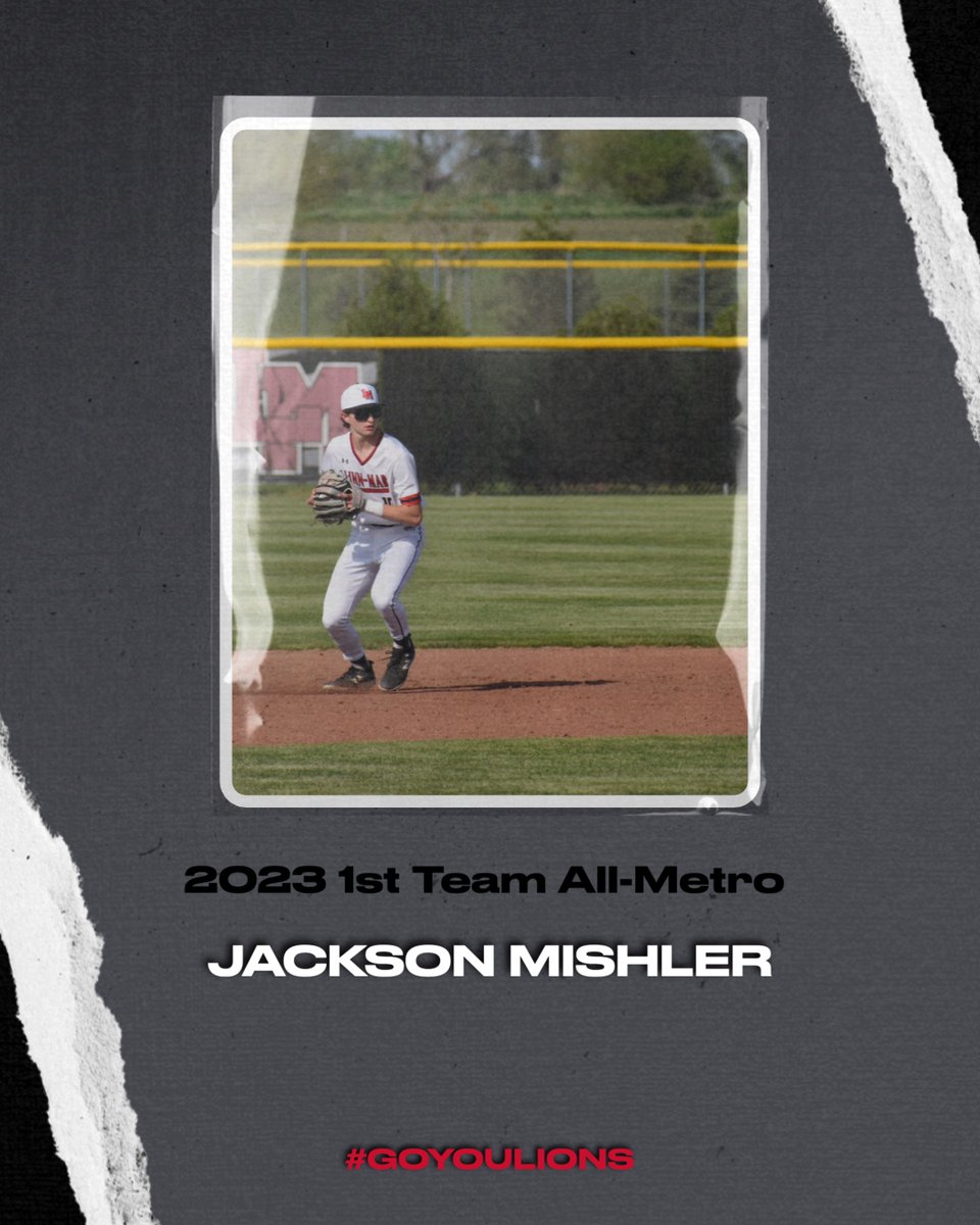 All-Metro
1st Team, Utility
Jackson Mishler (Junior)

.309 BA, .447 OBP, 34 hits, 27 RBI
2.80 ERA, .223 BAA, 1.56 WHIP