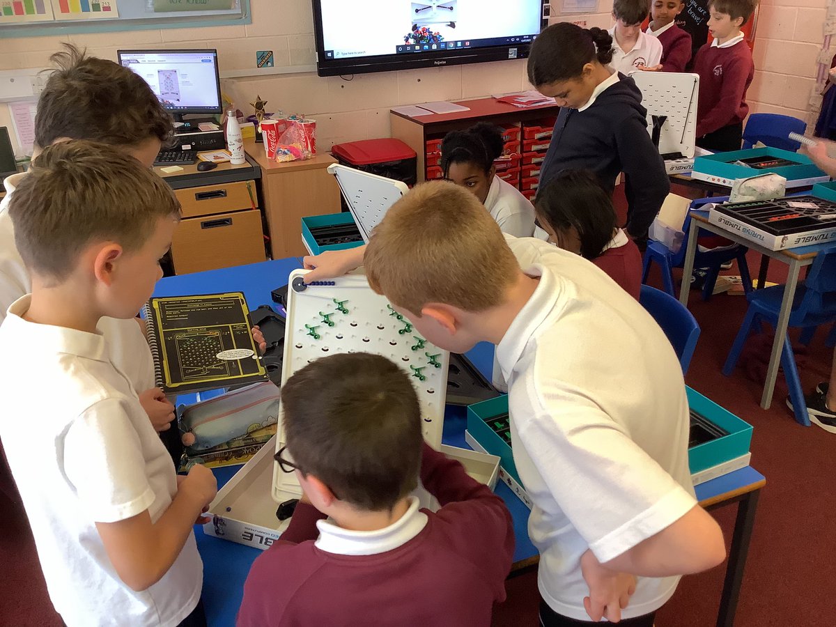 TyntesfieldPB's tweet photo. Fun maths making ‘computers’ with the Turing Tumbles today! https://t.co/fcSs9HZ4kF