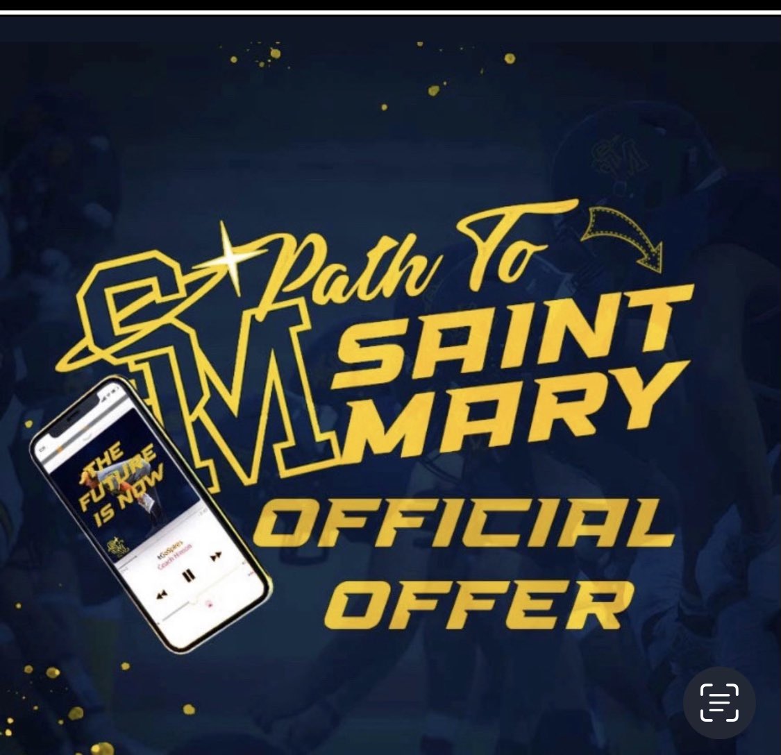 After a great talk with <a href="/Coach_Rlopez/">Coach Lopez</a> i’m blessed to say i’ve received an offer from the University Of Saint Mary’s! AGTG‼️ 1-0
<a href="/MPCLoboFootball/">MPC Lobo Football</a> <a href="/ronniepalmer33/">Coach Ronnie Palmer</a> <a href="/_MPCAthletics/">MPC Athletics</a> <a href="/Spire_Football/">Spire Football</a>