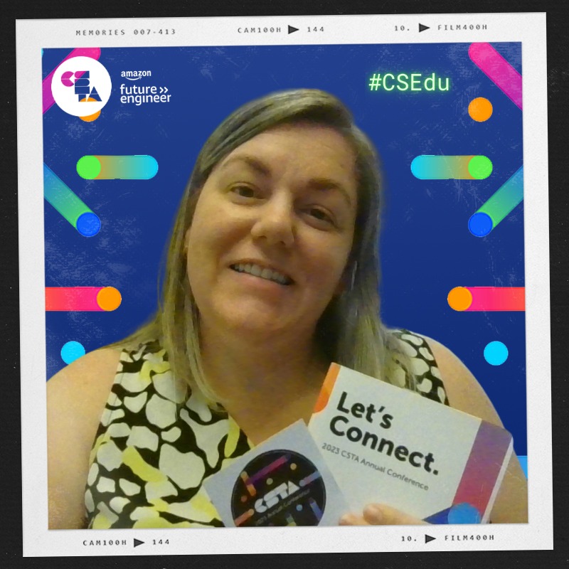 It has been 3 amazing days of learning #CSTA2023. Thanks #AmazonFutureEngineer for this fun photo booth! Let's connect and stay connected as computer science educators! Follow me here and on Instagram. #collaborationovercompetition