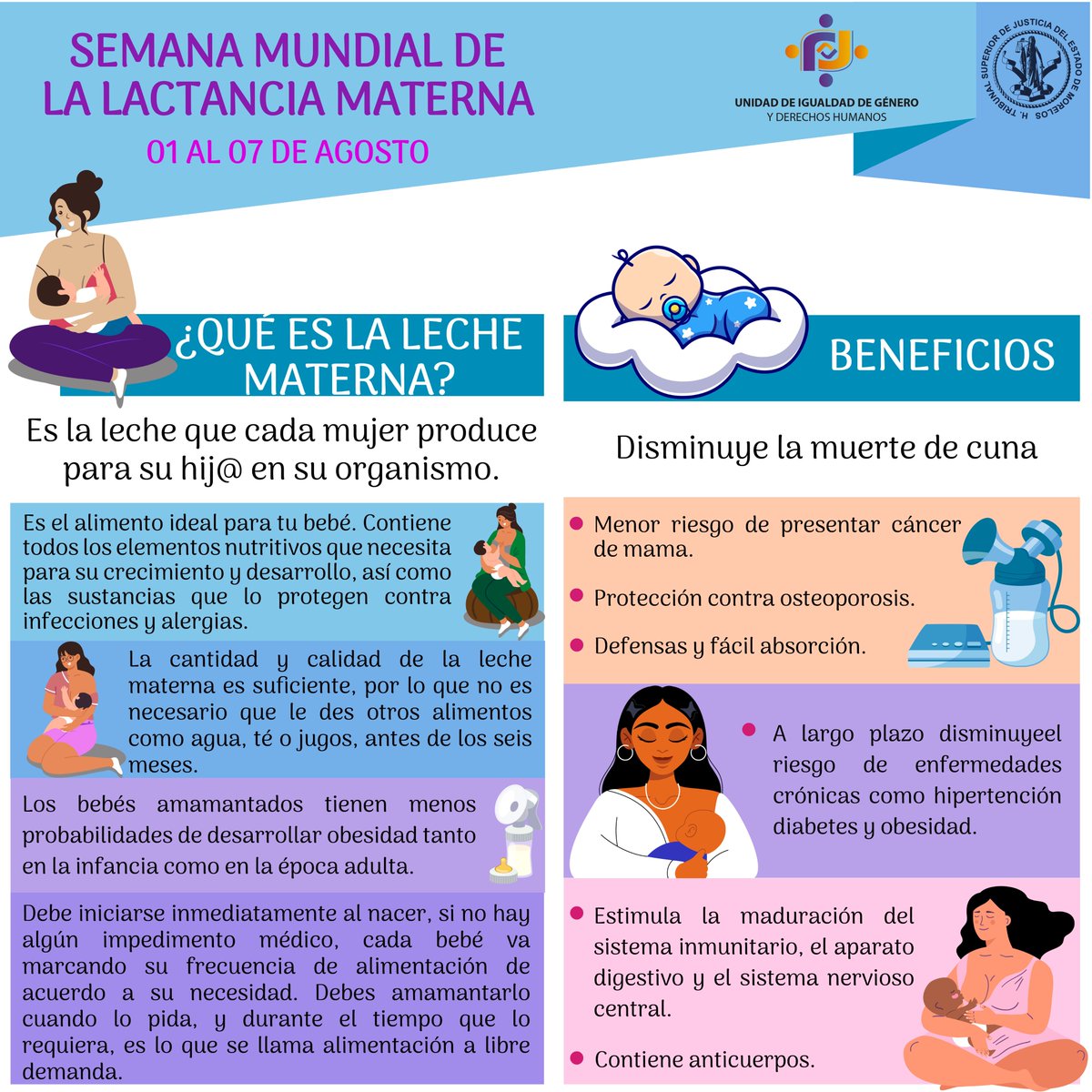 TSJMorelosOf's tweet photo. 🤱🤱 Mientras las crisis mundiales siguen amenazando la salud y la nutrición de millones de bebés y niños, la importancia vital de la lactancia materna como el mejor comienzo posible en la vida es más crítica que nunca. 🤱🤱 https://t.co/7iTRX0N0ea