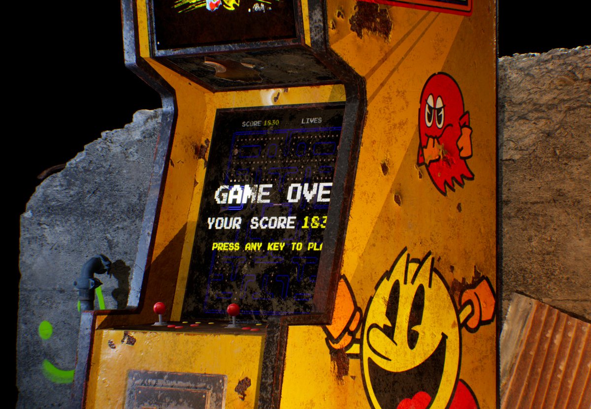 ssalasi3D's tweet photo. Sharing a sneak peek of my latest artwork in progress! Here are four captures of my Pacman arcade project.
Presenting the iconic arcade machine hero prop I've been working on. ๐น๏ธ #3DArt #PacmanArcade #WorkInProgress https://t.co/NmWRqwW0Yw