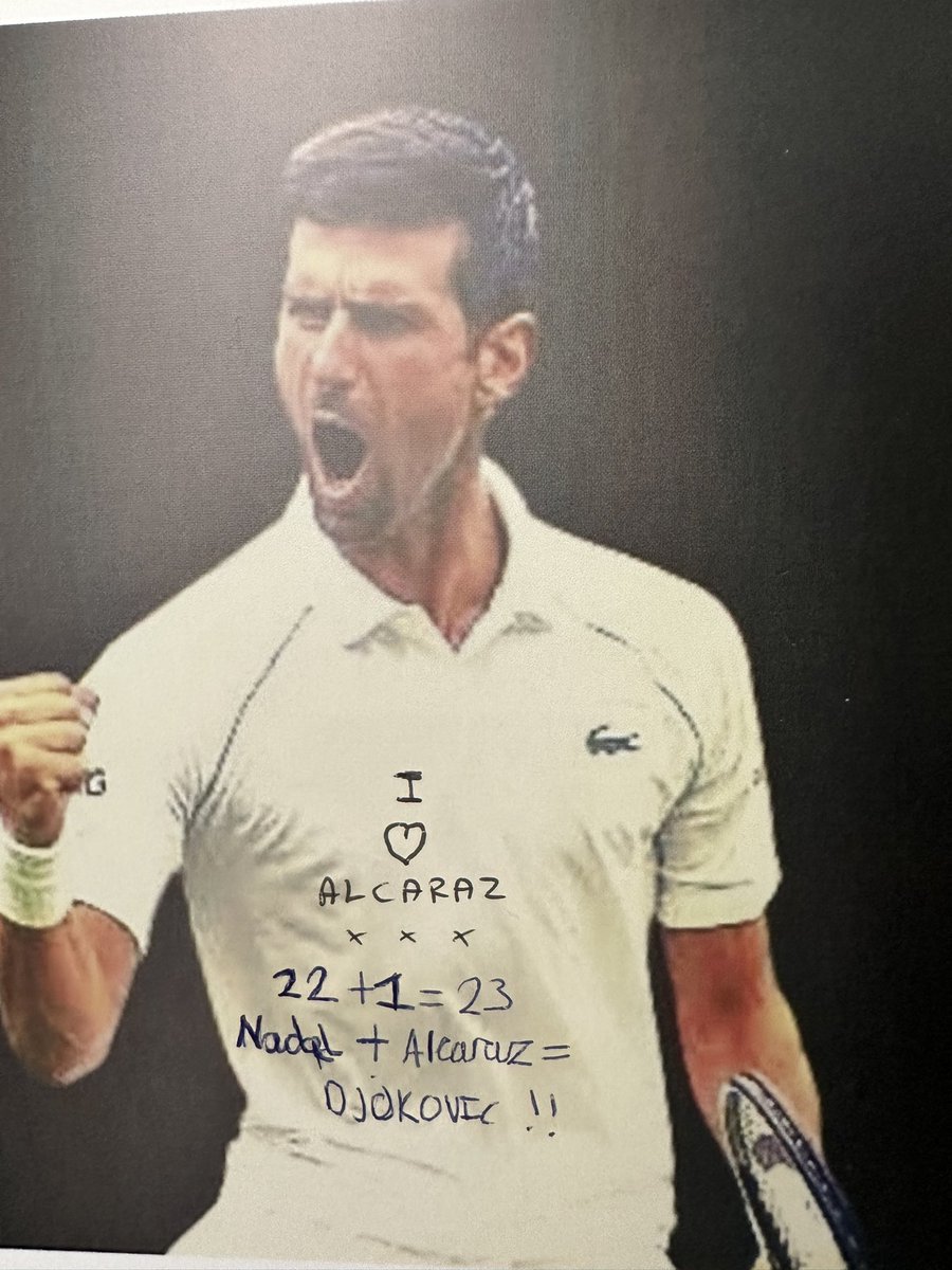IamPuneetX's tweet photo. Haha my husband wrote “I ❤️ Alcaraz” on my calendar to see if I would notice 🙄 but my daughter wrote back the perfect reply 😆 https://t.co/J1uRp30eNz