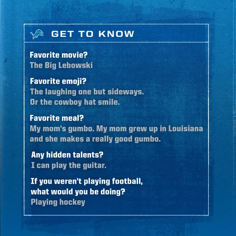Lions's tweet photo. Learn more about OL @colby_sorsdal! 

You know, Colby, or El Colberino if you’re not into the whole brevity thing...