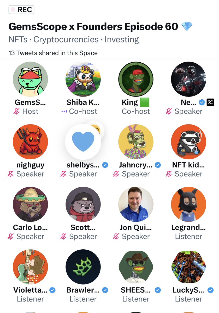 crico41's tweet photo. @carlogarcia @shelbystardust& @violettazironi joined the party π«Ά #NFTCommunity #GemsScopeAlphaππ https://t.co/hKll5Obfwf