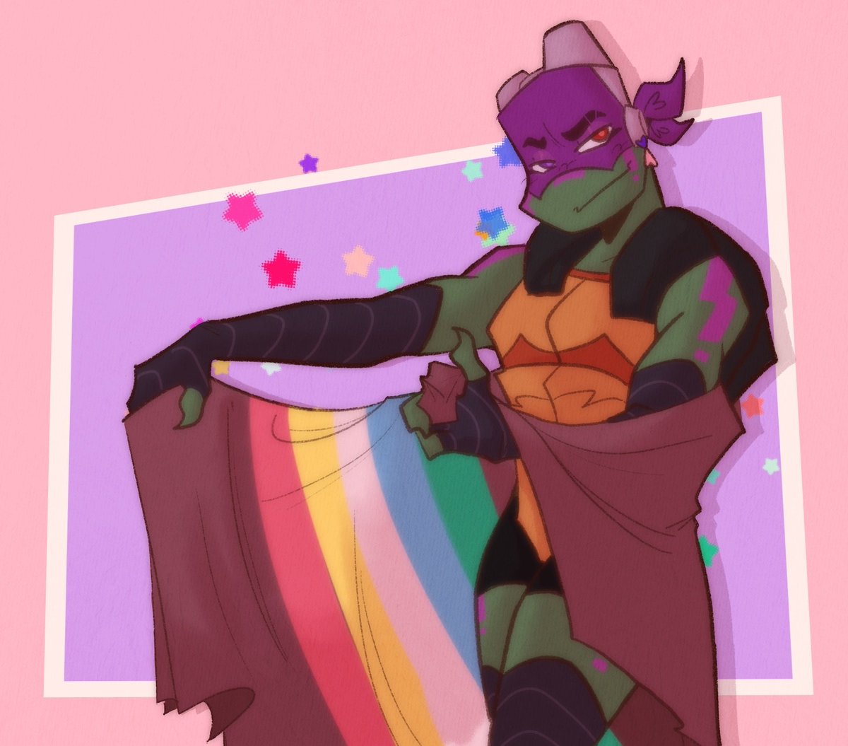 Snugglecat453's tweet photo. HAPPY #PRIDEDISABILITYMONTH‼️‼️ WITH YOUR FAVORITE PURPLE TURTLE 💜🩷

#rottmnt #RiseofTheTeenageMutantNinjaTurtles #rottmntdonnie #rottmntseason3 https://t.co/EIOZTjpO8i