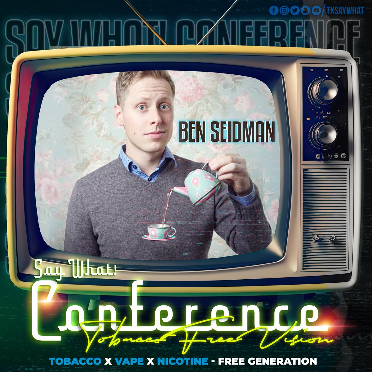 TxSayWhat's tweet photo. We hope you’re ready for this…night 2 of Conference will feature…a comedy and magic show! #TobaccoFreeVision #SayWhatConf https://t.co/l1AeXIIppd