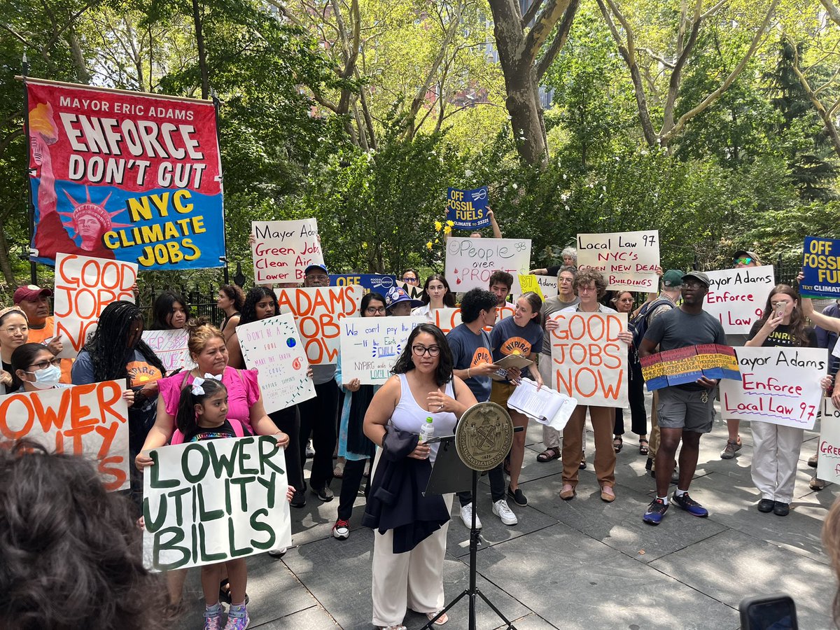 nychange's tweet photo. @PiSanchezNYC @CMShahanaHanif @SandyforCouncil “We are asking this administration to do their job in implementing Local Law 97. Do your job!”
@JenGutierrezNYC 

It’s true: Not too much to ask! We need: good jobs, pollution cuts and lower utility bills. https://t.co/qGJVMnLmZt