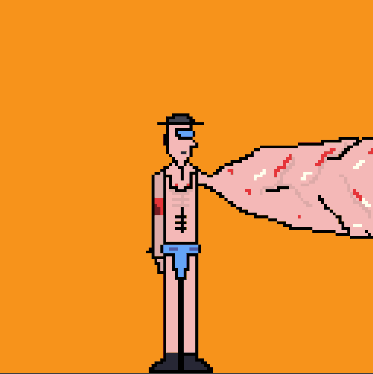 realslimman's tweet image. Now the Power going ballistic #akira #TetsuoShima #K9999 #KrohnenMcDucell #NFT #NFTart #Pixel #theslimman #Bitcoin #OrdinalsNFT #Ordinals #阿基拉 #アキラ