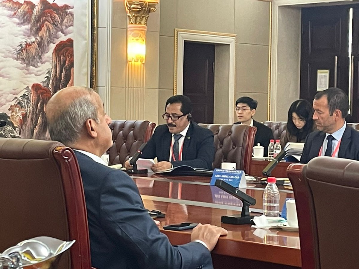 اثناء مشاركتي اليوم في الدورة الرابعة لمؤتمر الحوار بين الحزب الشيوعي الصيني واحزاب الدول العربية المنعقد في مدينةيينتشوان   الصينية  للفترة من 13-14 يوليو 2023م