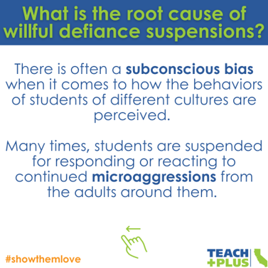 We are thrilled #SB274 is moving forward. At the same time we must also explore the underlying biases that drive the current discipline practices. #showthemlove
