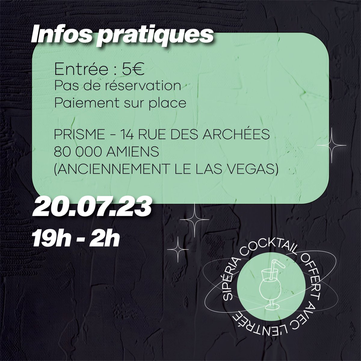 seylislm's tweet photo. SIPÉRIA PARTY JEUDI 20 JUILLET 🕺🏼
au Prisme à Amiens 📍
( 14 rue des archées ) 

guest list 🫱🏼‍🫲🏻:
Goni, Sacha, Dawdler, Zomath, L4f4brik, Le Caméléon, Highman https://t.co/lPz24MsbKv