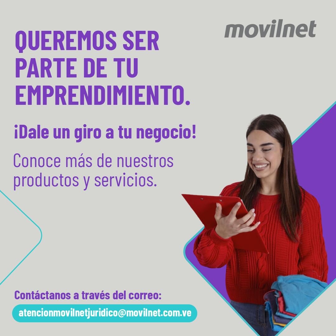 Impulsa el crecimiento de tu negocio con <a href="/SomosMovilnet_/">Somos Movilnet</a>
visita la página movilnet.com.ve sección Empresas o contáctalos al correo: atencionmovilnetjuridico@movilnet.com.ve
Porque  tu emprendimiento merece la mejor conexión.

#UnionRevolucionaria