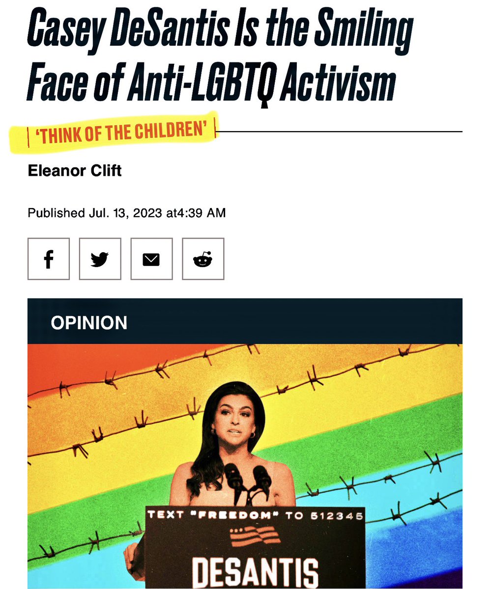 CarlosGSmith's tweet photo. “When you come after our kids, we fight back…there’s nothing we won’t do to protect our children. They’re not yours,” -Casey DeSantis, 2023

“Save our children! Homosexuals don't reproduce! They recruit! And they are out after my children and your children." -Anita Bryant, 1977 https://t.co/xx7NZeddpQ