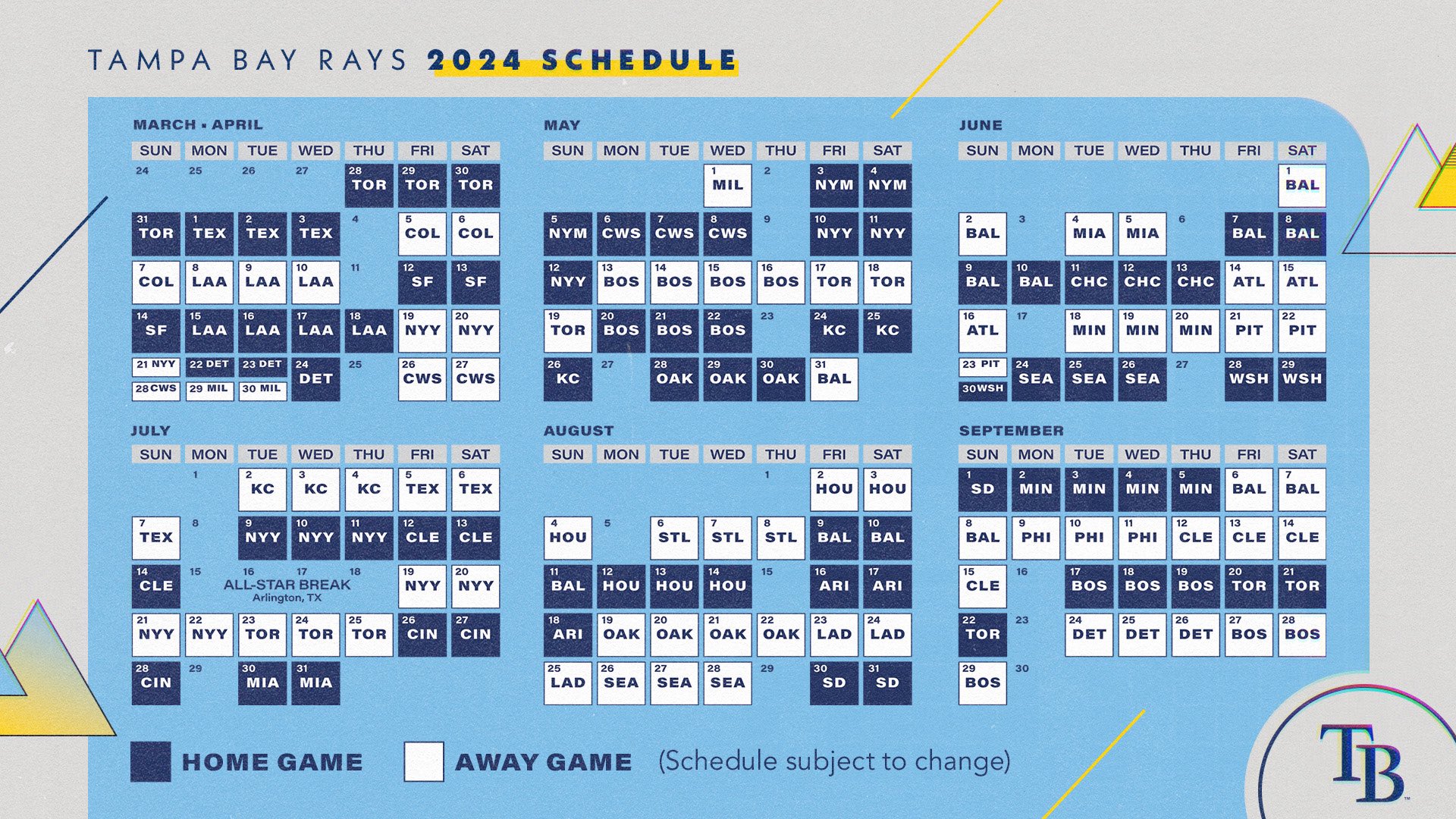 Tampa Bay Rays on X: Mark your calendars! The 2024 schedule is in 📆   / X