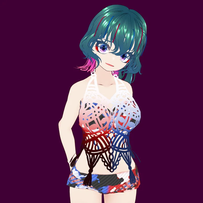 ナツダ~~~ミズギダー #VRoid #VRoidファッション #なると屋コーデ