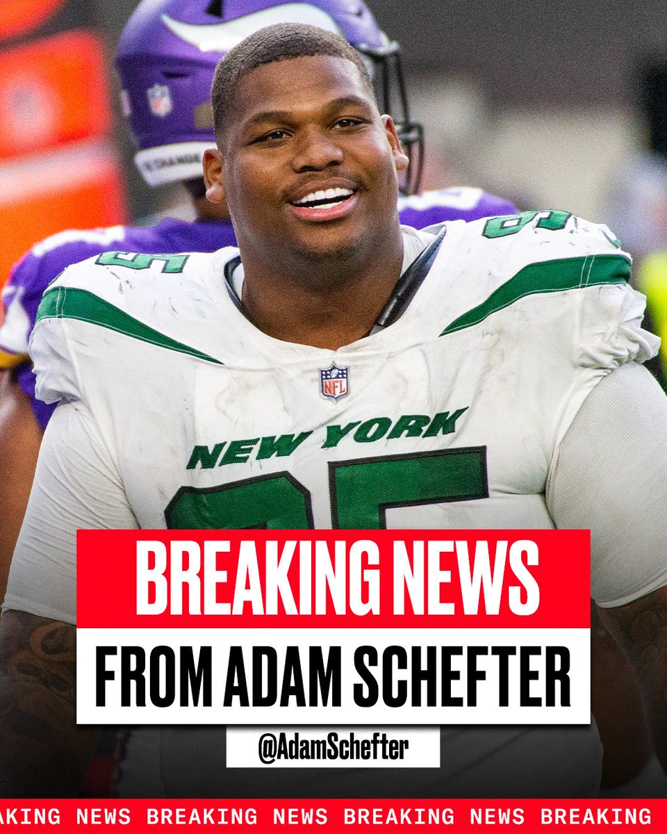 espn's tweet photo. Breaking: The Jets and Quinnen Williams have agreed to a four-year, $96 million deal that includes $66 million guaranteed, sources tell @AdamSchefter. https://t.co/jsDIQDSpcW