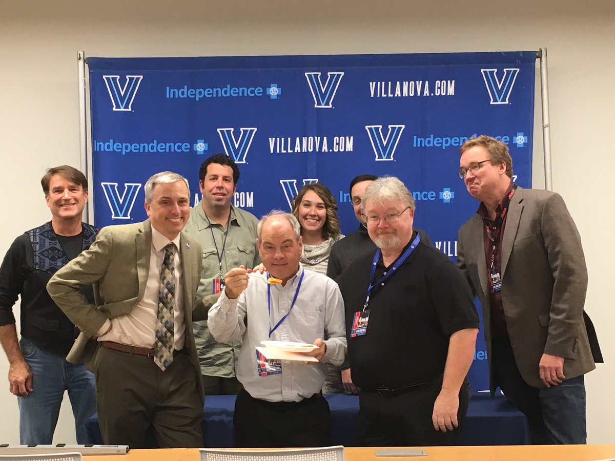 Congratulations to @TerryToohey on his retirement from @delcotimes Terry - here in 2017 next to @mikekerndn - highlighted the careers of so many  @NovaAthletics athletes and coaches for decades. The welcome mat is always out @NovaMBB