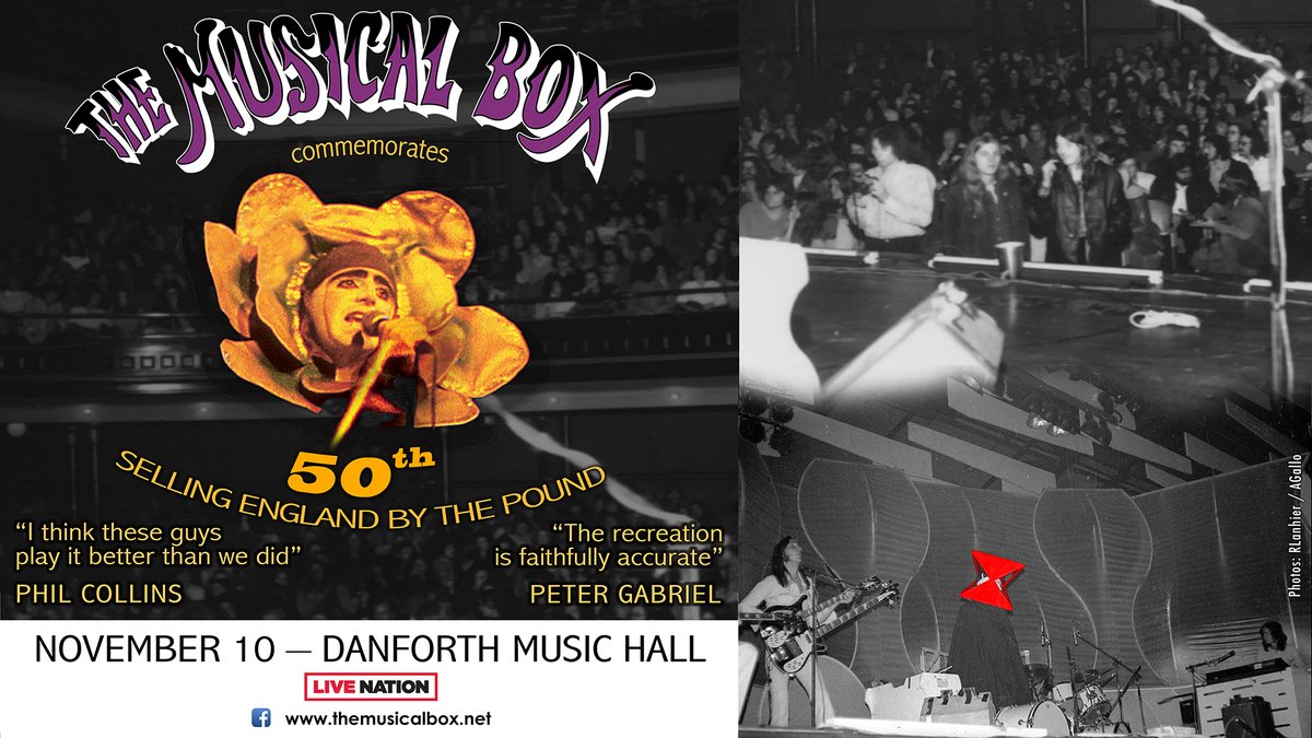 TheDanforthMH's tweet image. JUST ANNOUNCED: They've received praise from Genesis bandmates and alum, Phil Collins and Peter Gabriel. On November 10th, catch #TheMusicalBox when they return to The Danforth! Tickets are on sale now!
🎟️ shorturl.at/nABC1