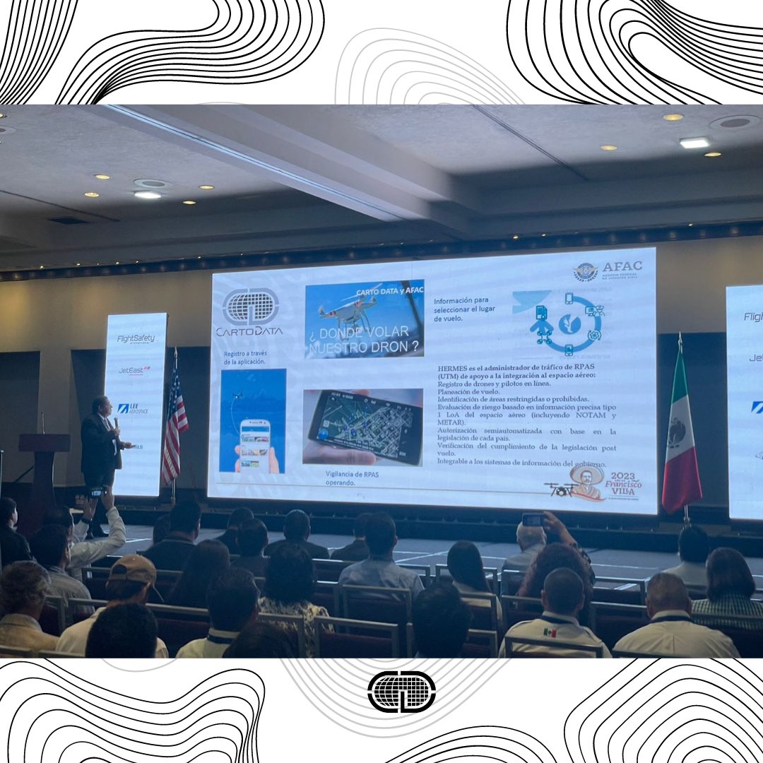 CartoDataTV's tweet photo. ¡En CartoData estamos auxiliando a la AFAC en hacer el espacio aéreo mexicano más seguro! Con el proyecto en proceso de registro y aprobación de vuelos con drones. 

#cartodata #cartomorfosis #AFAC #cartografia #transformaciondigital #tecnologia #innovacion https://t.co/YATVpPdas8
