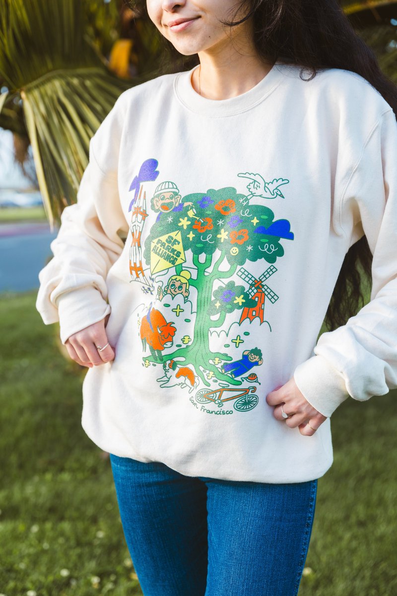 SFParksAlliance's tweet photo. Show your love for San Francisco parks with our new limited edition collection designed by local artist, Megan Badilla!🍃🙌✨

All proceeds support our work to create, sustain, and advocate for parks and public spaces across San Francisco🌁

📸 Marlene Sanchez https://t.co/t5lKzzyLWe