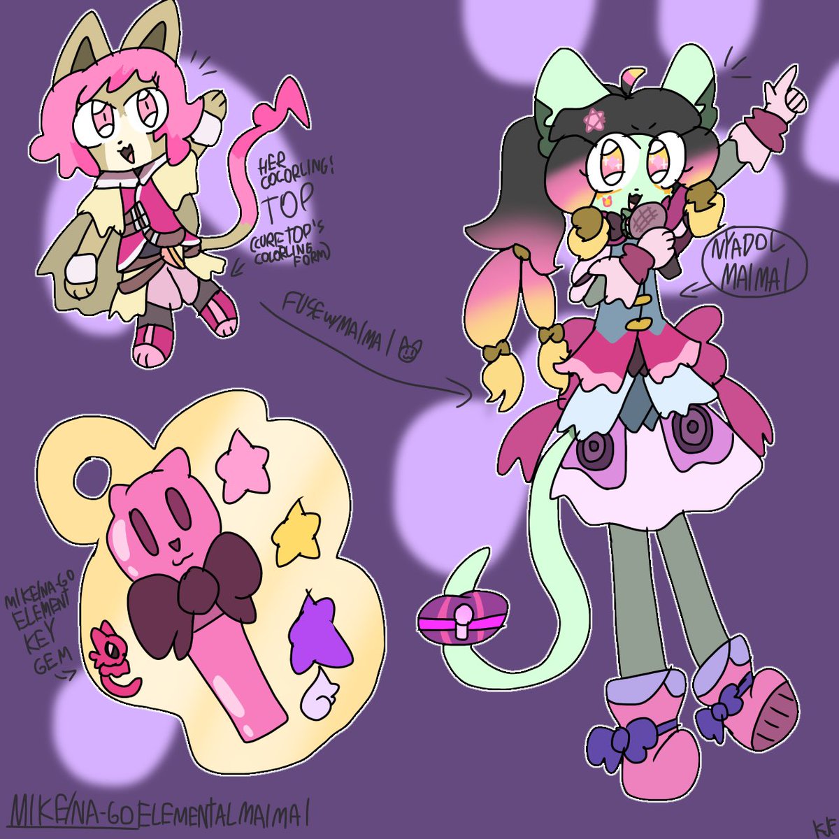 GodofMai's tweet photo. Top (Cure Top’s Colorling Form) Is About to Fuse Mai Mai Into Mike Elemental Form of Mai Mai! I Called her “Nyadol Mai Mai”
(Just Like New Event on Puni Puni)
#Originalcharacter #Precure #ぼくプリ #Crossover #Mashup #Copyability #Fanart #ElementalForms #ElementalPowers https://t.co/ry3SQ2EDTZ