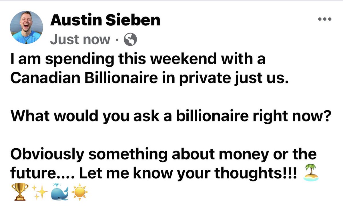 Austin_Sieben's tweet photo. What would you ask a billionaire 1:1 over an entire weekend of chats and jetskis? #billionaire #jetski #entrepeneur #canadian https://t.co/7yqw4UKtM5