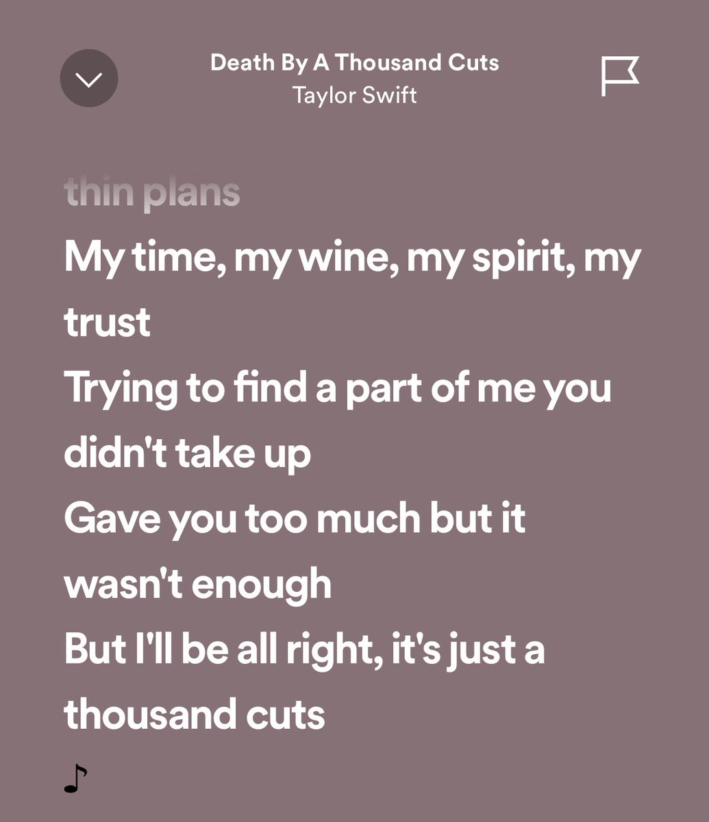 felinasaurus's tweet photo. my life is the lyrics of a thousand cuts. I have no $$ for a speak now cardigan. or a special fan poster bc I’m in the top 0.01 listeners. and I might be late to the concert tomorrow night 😭 https://t.co/FVbZnvNxkB