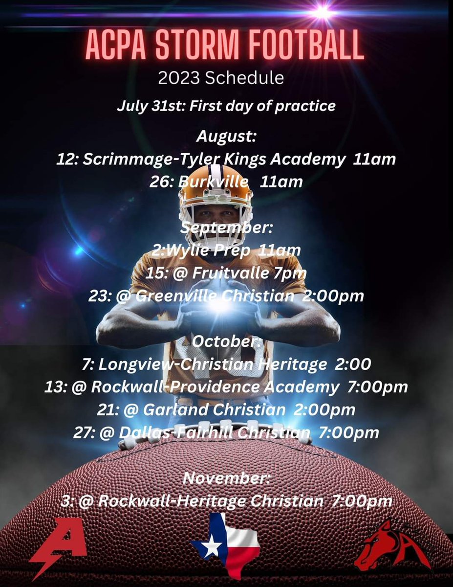AcpaStorm's tweet photo. Football is back at ACPA! https://t.co/0kZoUobflg