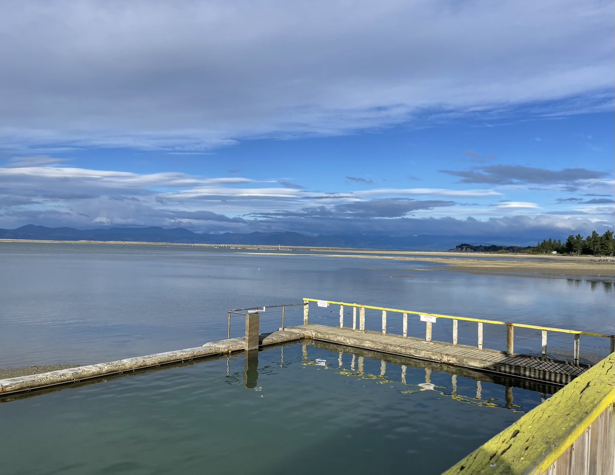 aquidity's tweet photo. Salt Water Baths, Motueka #lowtide #Nelsonregion #TasmanBay 30.6.23 https://t.co/39c2YijrJH