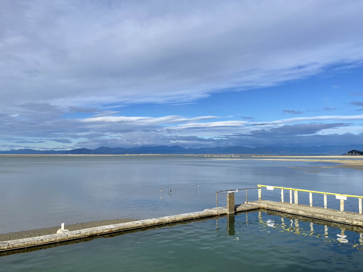 aquidity's tweet photo. Salt Water Baths, Motueka #lowtide #Nelsonregion #TasmanBay 30.6.23 https://t.co/39c2YijrJH
