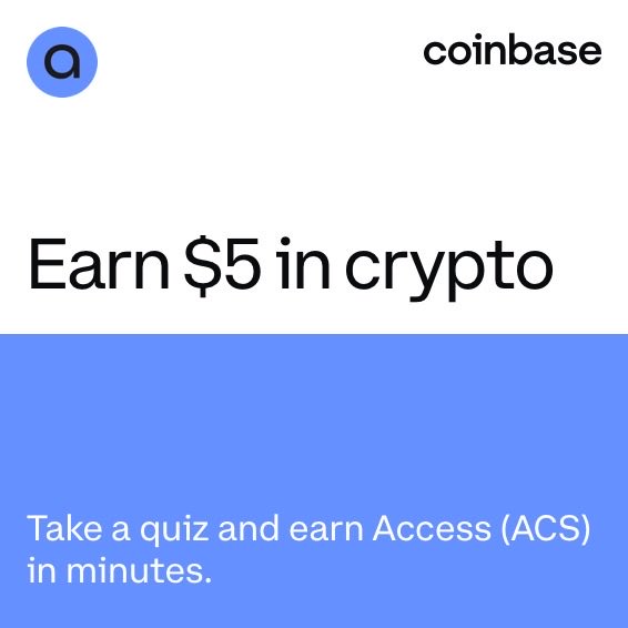 You can earn $5 in ACS by learning about Access on <a href="/Coinbase/">Coinbase 🛡️</a>. Watch lessons, take quizzes, and earn crypto in minutes: coinbase.com/learning-rewar…