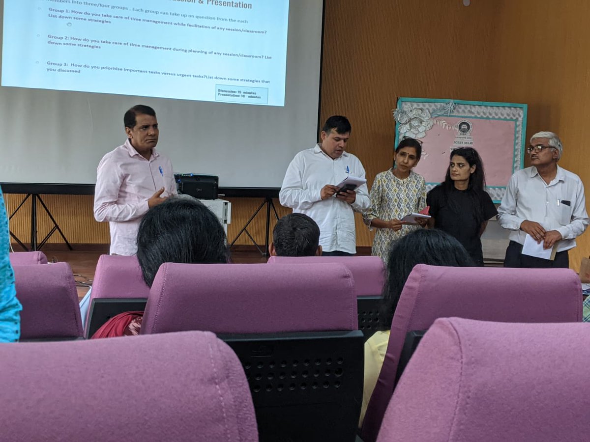 DietBhola's tweet image. #tdcprogram
Organized two day DIET facilitators Co-learning session by @scert2021, where @Dranilteotia2 facilitated session on Time Management and everyone is asked to ponder on their regular schedule.
Also, Deliberated on strategies to minimize the wastage of time.
Gratitude