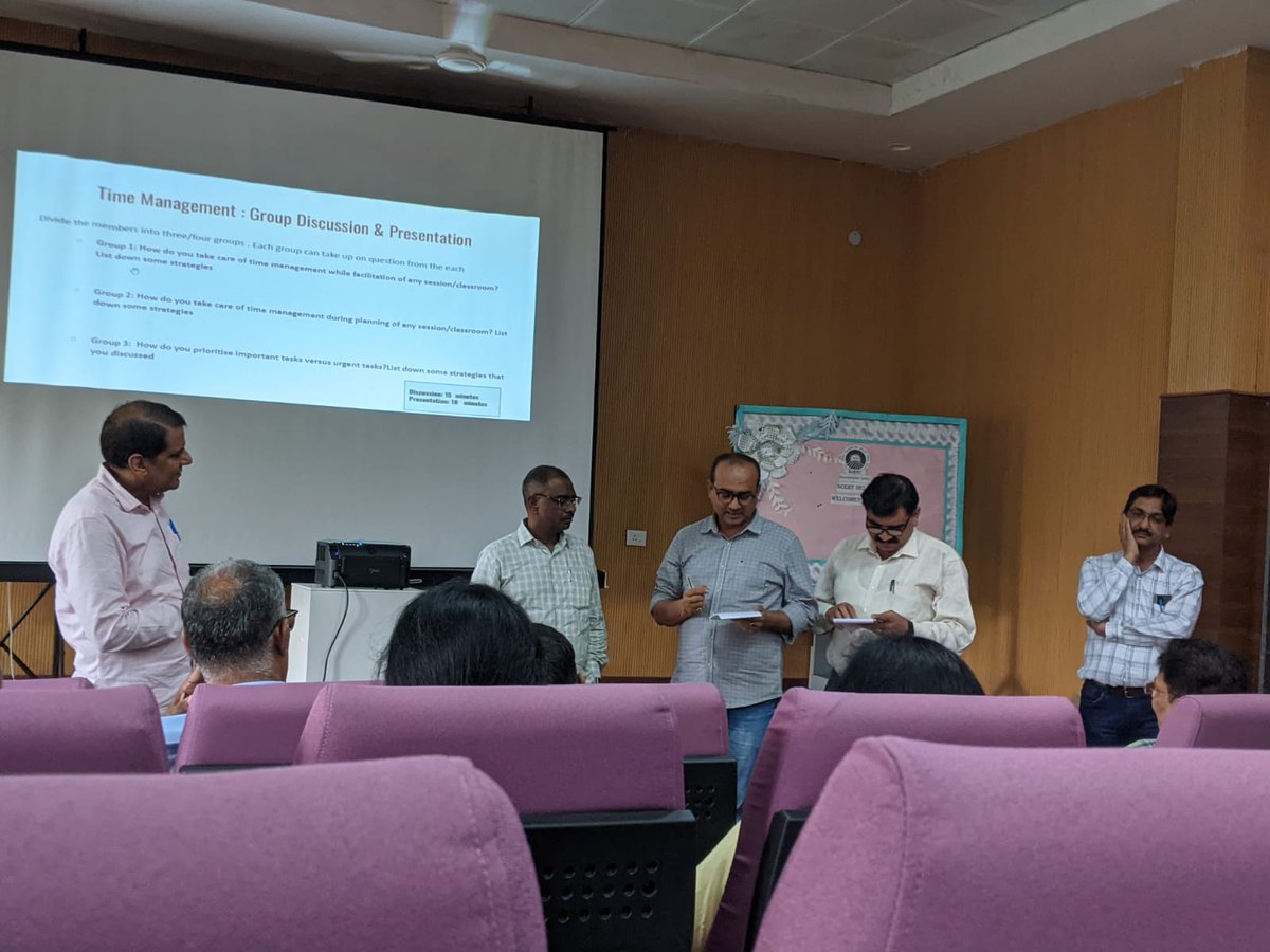 DietBhola's tweet image. #tdcprogram
Organized two day DIET facilitators Co-learning session by @scert2021, where @Dranilteotia2 facilitated session on Time Management and everyone is asked to ponder on their regular schedule.
Also, Deliberated on strategies to minimize the wastage of time.
Gratitude