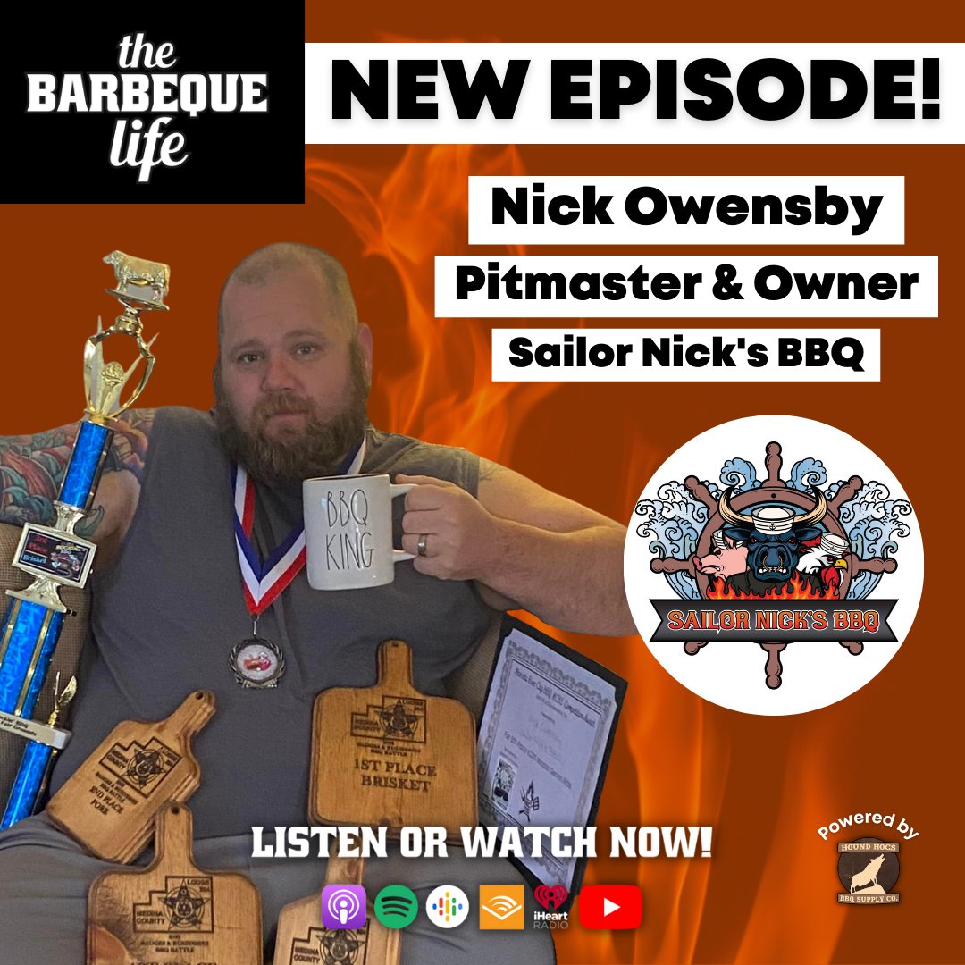 *NEW EPISODE ALERT!*

Kurt talks with Nick Owensby, Pitmaster and Owner of <a href="/sailor_nick_bbq/">Sailor Nick’s BBQ</a> out of Wadsworth, OH!

Listen here: bit.ly/thebbqlifeep67…
Watch here: youtu.be/vjTqu26Y7YY

Powered by Hound Hogs BBQ Supply Co. 🔥
Use code BBQLIFE to save 10%!